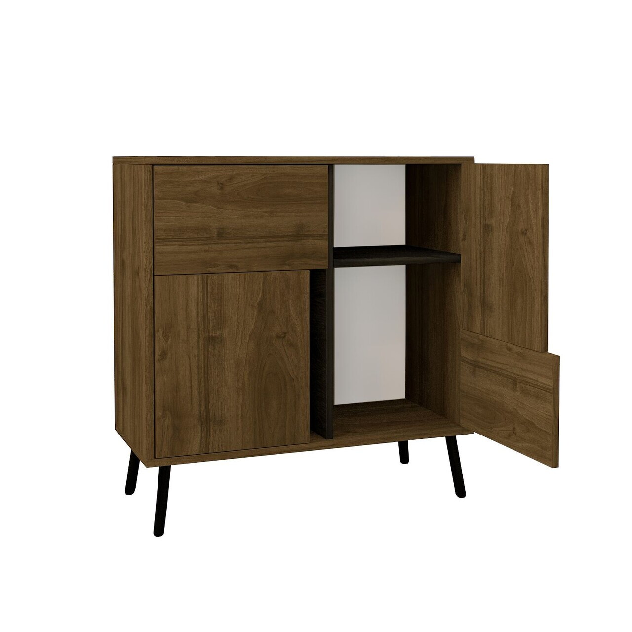 Dulap multifunctional, Hanah Home, Darien, 76.5x79.5x35 cm, PAL, Nuc Istanbul / Lemn negru — imaginea 6