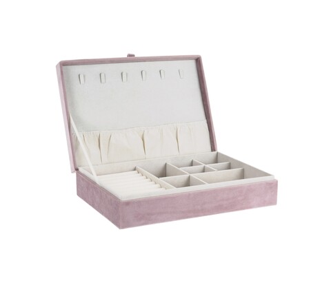 Cutie de bijuterii pretty, 28x19x7 cm, lemn, roz