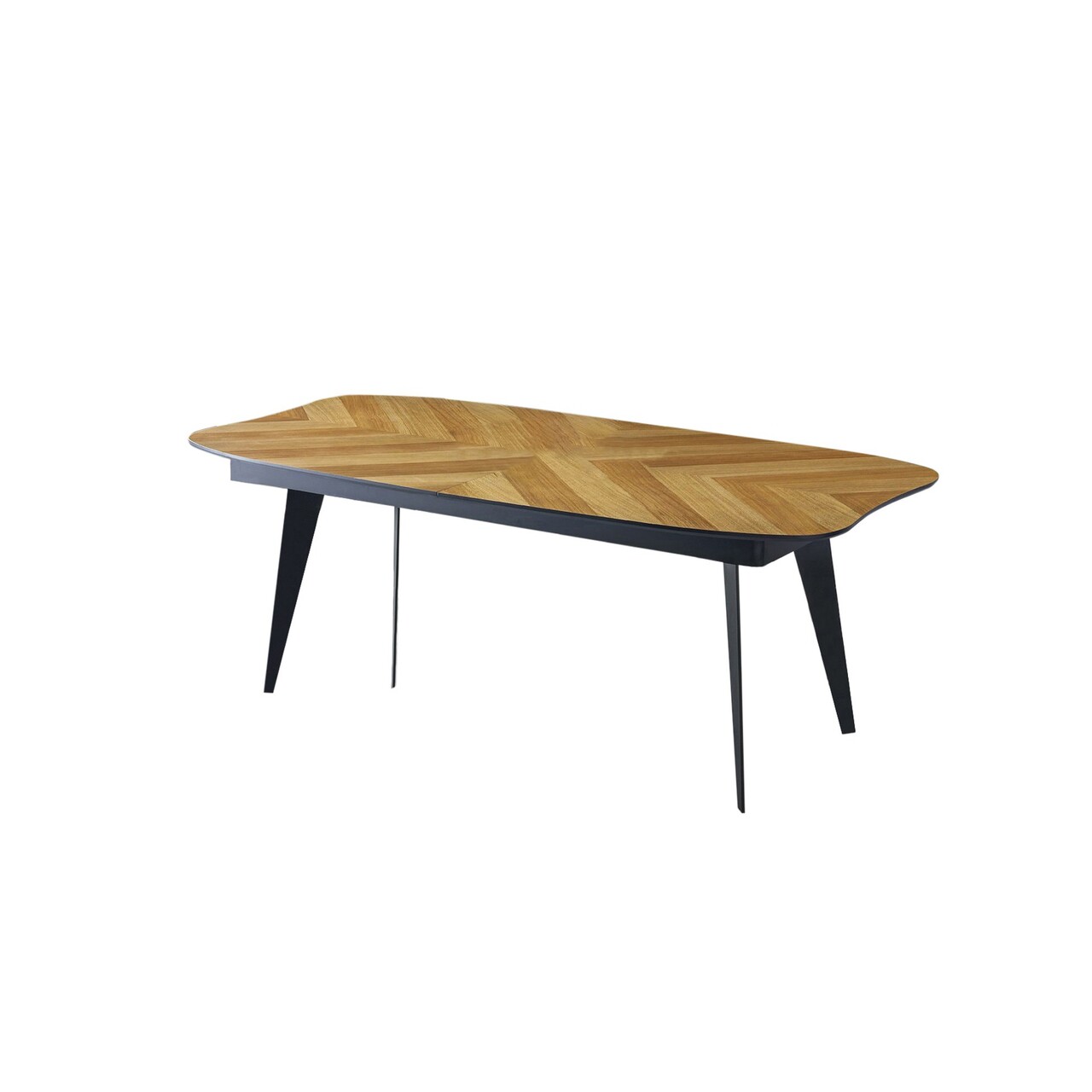 Masa, Hanah Home, LR, 206+45+45x77x102 cm, Stejar / Negru - view 6