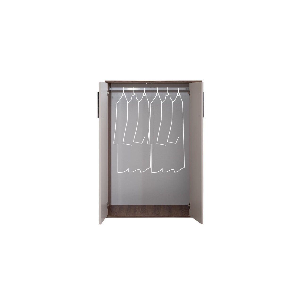 Dulap pentru haine, Hanah Home, Milano, 95x134x60 cm, PAL, Crem/Maro - view 2