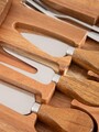 Set servire branzeturi 6 piese Fresca, Homla, lemn/portelan/inox, natur/negru
