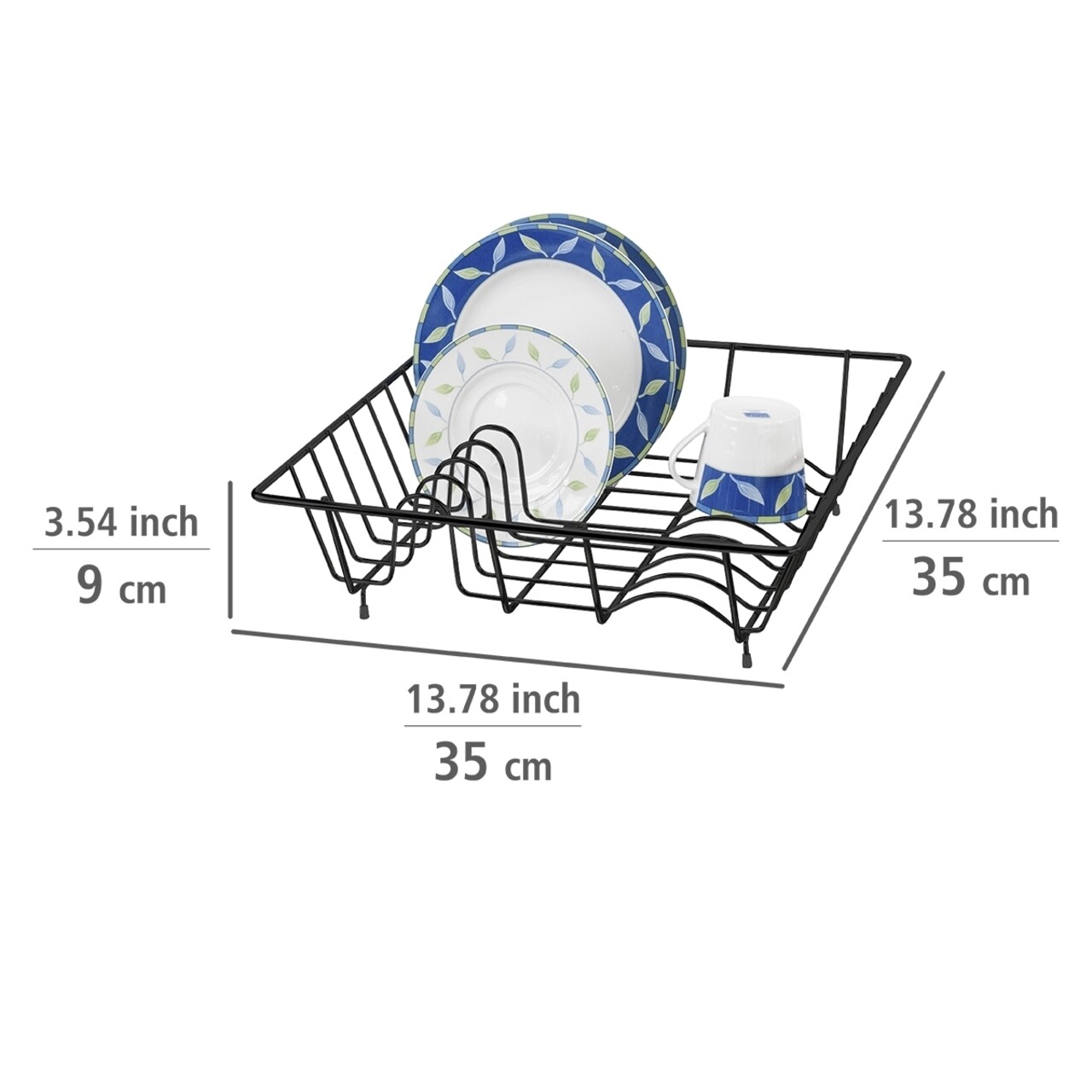 Scurgator de vase, Wenko, Basket, 35 x 35 x 9 cm, metal ,negru - 1 | YEO