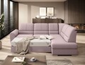 Coltar extensibil dreapta 3 locuri ELTAP, RT-101GO, Siber, 270x186x93 cm, lemn/poliester, roz deschis