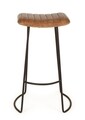 Scaun de bar Nadira, Bizzotto, piele naturala, 50x43x76 cm, maro