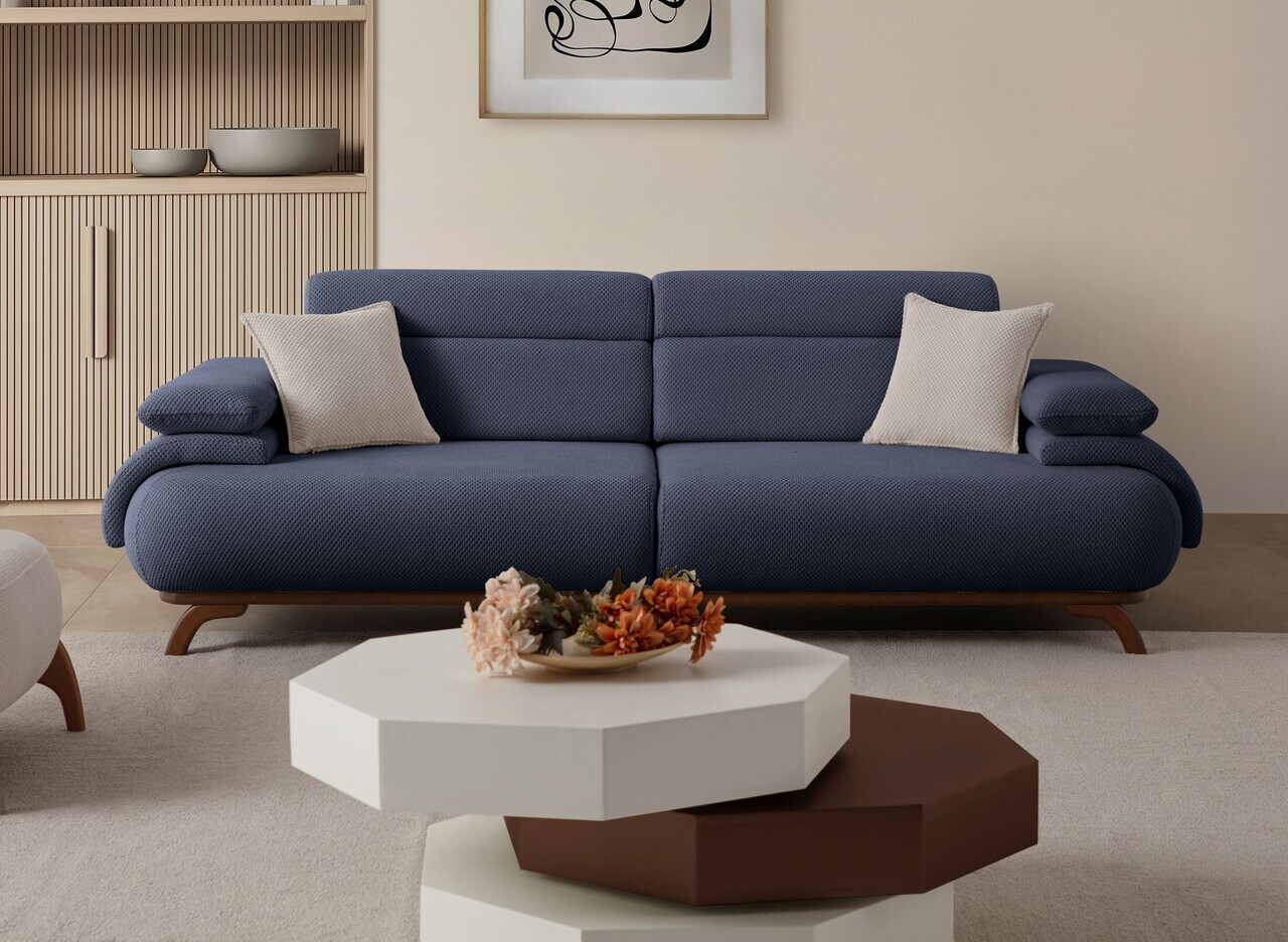 Canapea 3 locuri, Atelier del Sofa, 752EST1151, Lemn de carpen/PAL melaminat, Albastru navy - view 2