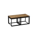 Set 3 masute de cafea, Zena Home, Gigante, 120 x 50 x 60 cm, pal melaminat, stejar/negru