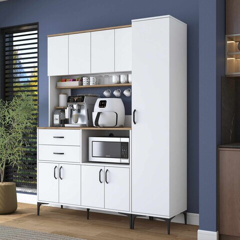 Dulap multifunctional, Hanah Home, JE269, 160x204.2x45 cm, Alb/Maro