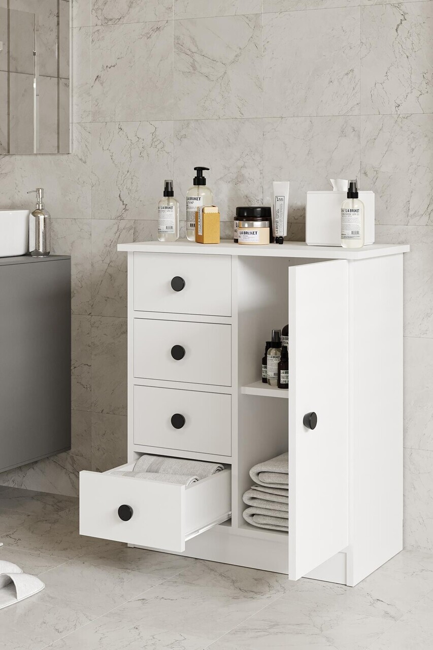 Dulap multifunctional, Hanah Home, Elmar, 66x82x34 cm, Alb