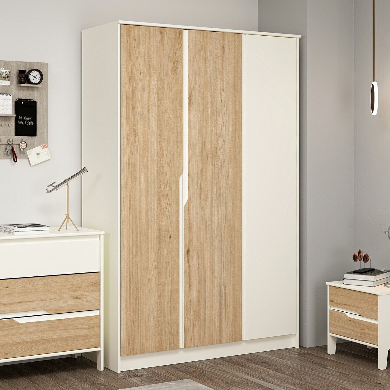 Dulap pentru haine, Hanah Home, Ruby, 135x210x54 cm, Coș adânc — imaginea 2