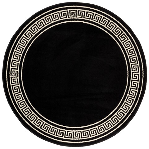 Covor mephis, decorino, 120x120 cm, polipropilena, negru/gri