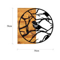 Ceas de perete, Wooden Clock 35, Lemn/metal, Dimensiune: 58 x 3 x 58 cm, Nuc / Negru