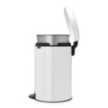 Cos de gunoi cu pedala, Brabantia, NewIcon Metal Bucket, 20 L, 38x29x46.7 cm, otel, alb