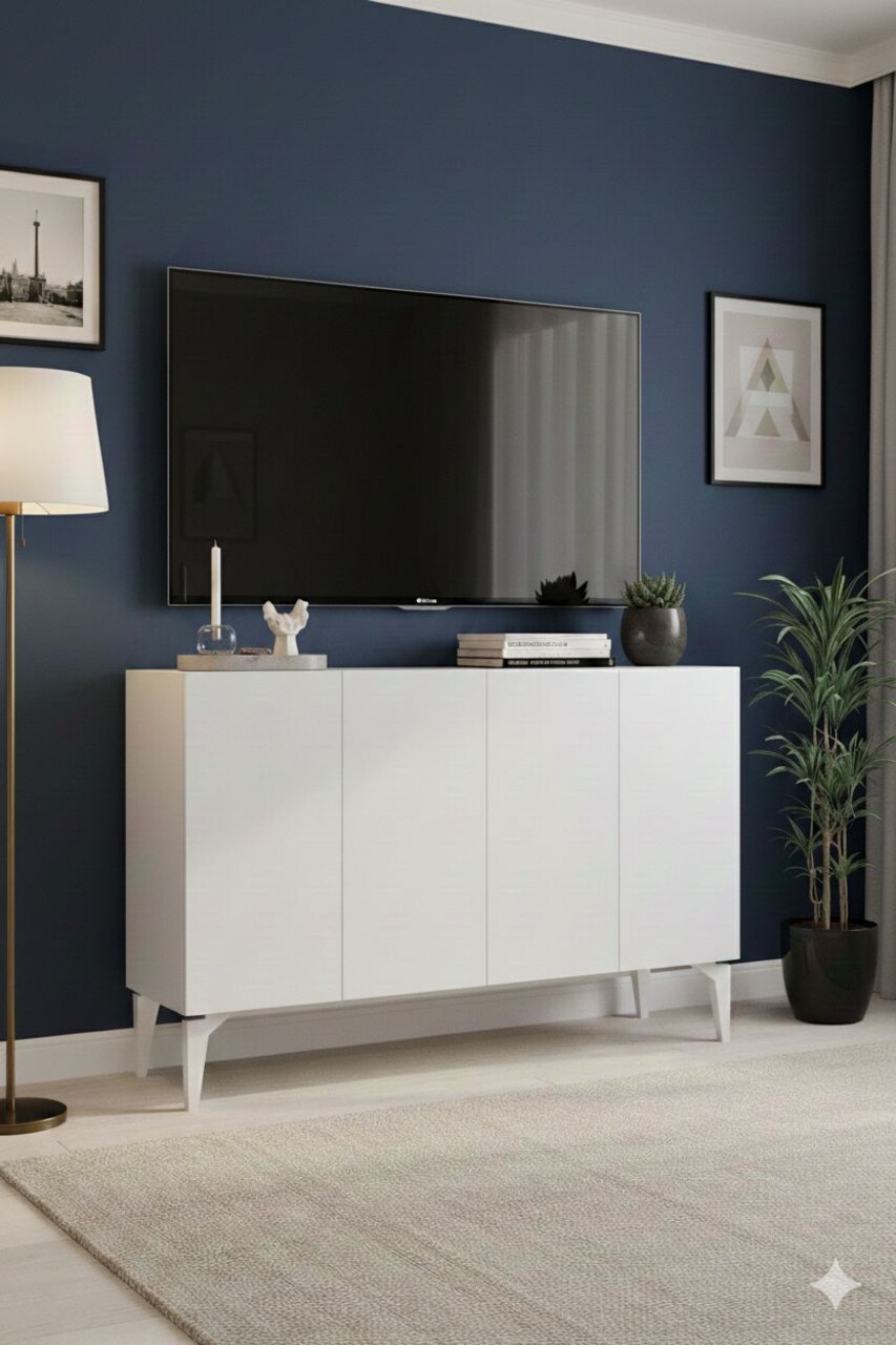 Consola, Hanah Home, Lipa 120, 120x79x32 cm, Alb - view 5