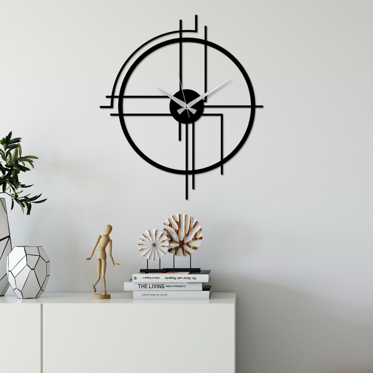 Ceas de perete Minimal Dimensiune: 49 x 43 cm Negru