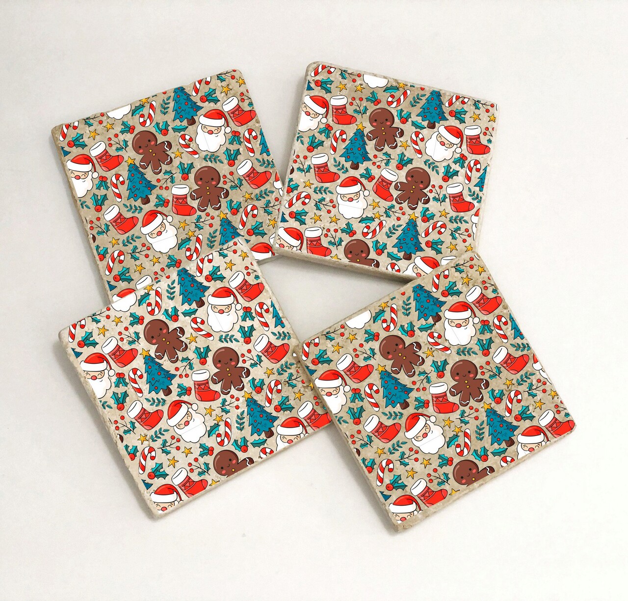 Set suporturi de pahare, Hermia, 366TYR1224, 10 x 10 x 1 cm, 4 piese, Multicolor - view 2
