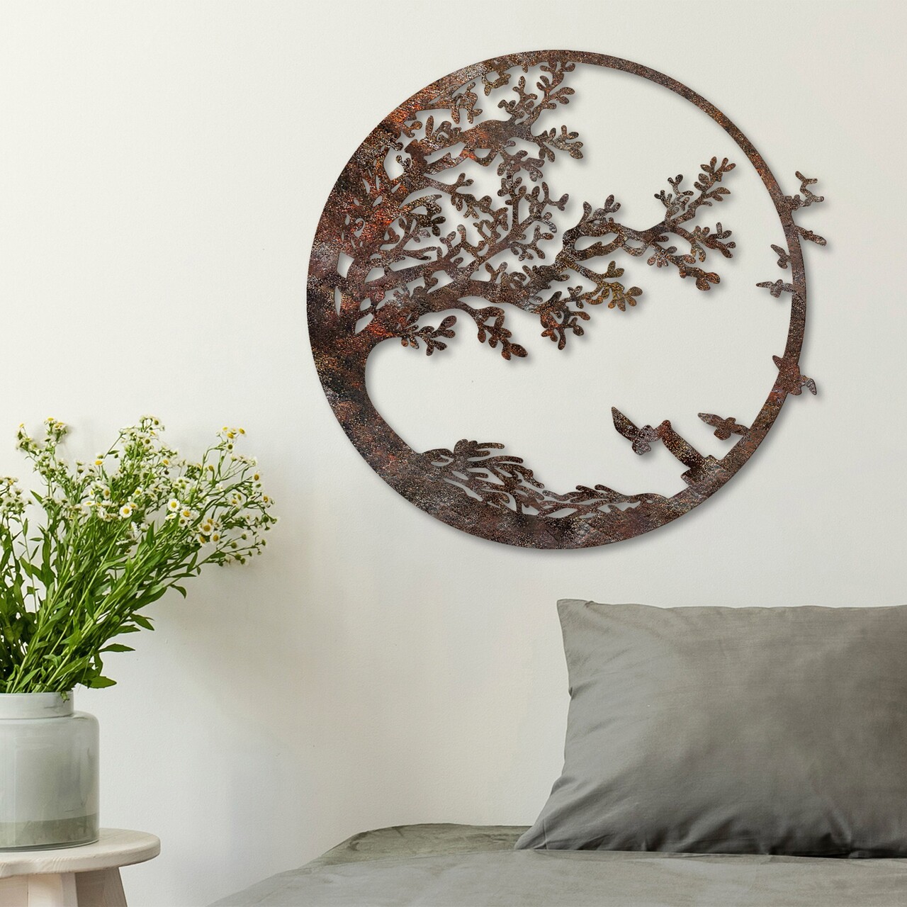 Decoratiune de perete, Rusty Tree, Dimensiune: 66 x 68 cm, Maro antichizat - view 3