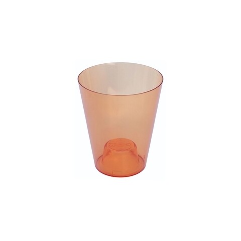 Ghiveci orhidee Vulcano13 cm, portocaliu transparent