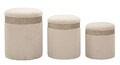 Set 3 taburete cu spatiu de depozitare Cream, Mauro Ferretti, 40.5x49.5 cm, MDF/poliester, crem
