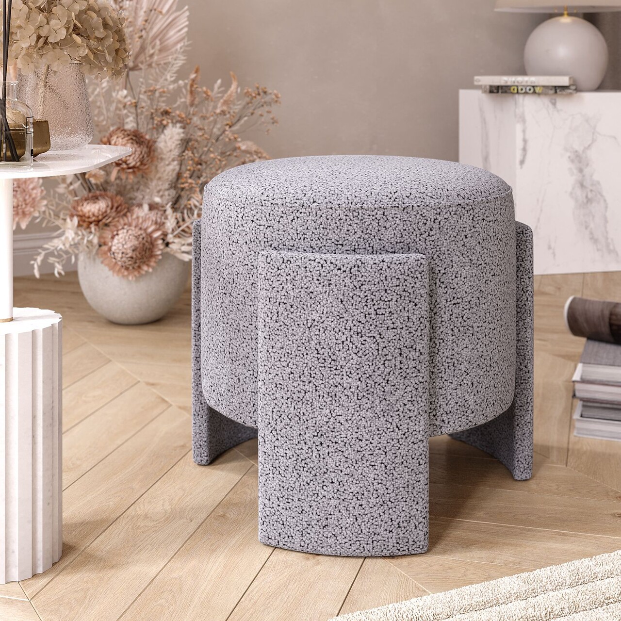 Taburet, Atelier del Sofa, 774BNT1103, 28 Spumă gri DNS/14 Spumă albă DNS, Gri - view 2