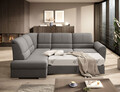 Coltar extensibil stanga 3 locuri ELTAP, LT-04LO, Siber, 270x186x93 cm, lemn/poliester, gri