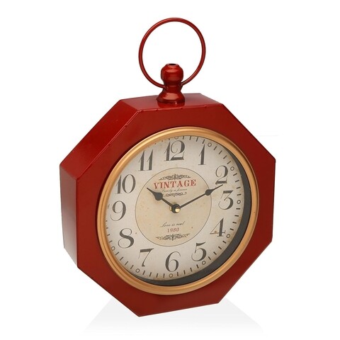 Ceas de perete Emerson, Versa, 28 x 38.5 cm, metal, rosu 38.5