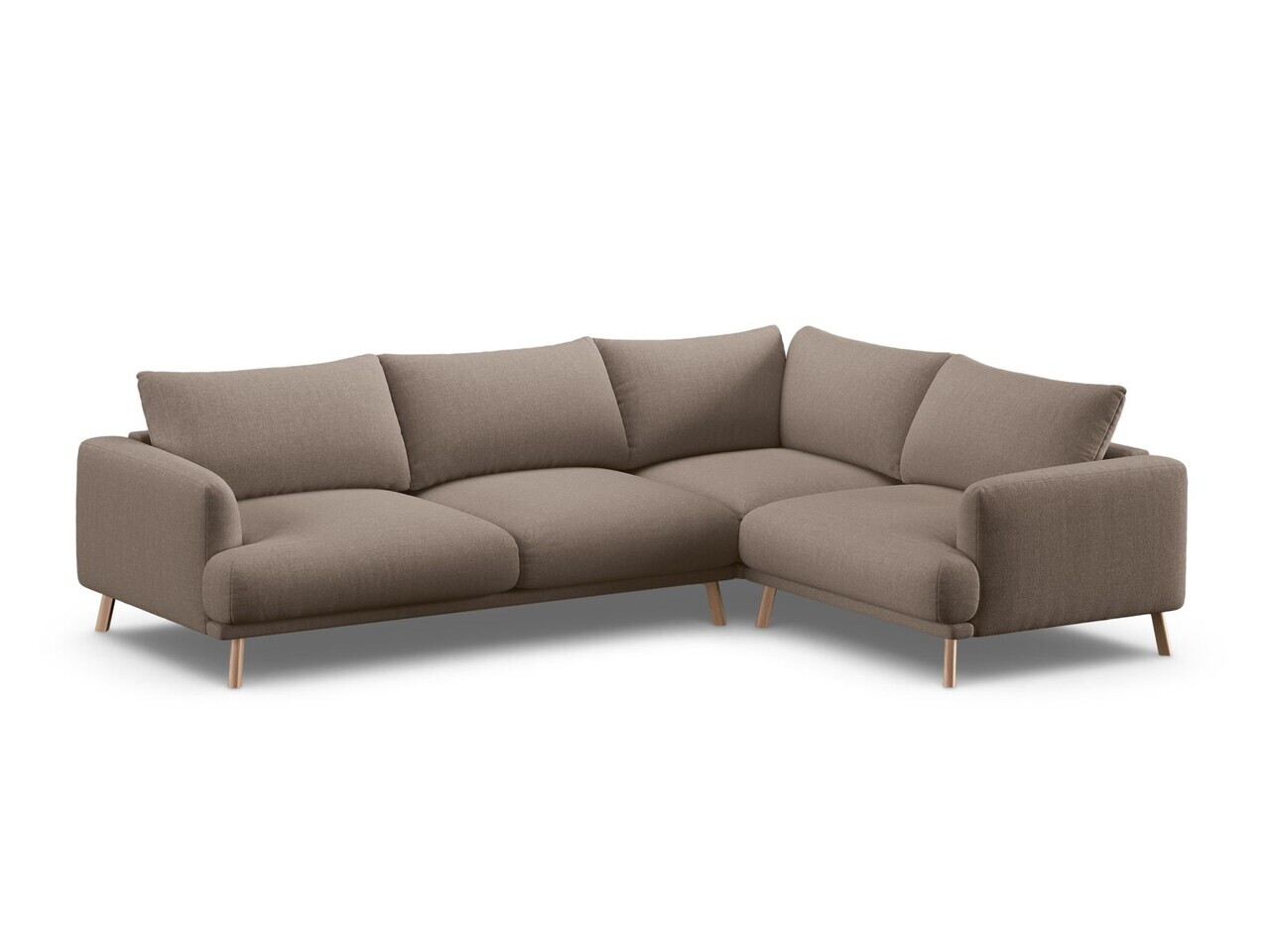 Coltar dreapta 4 locuri, Naomi, Micadoni Home, 280x195x75 cm, tesatura structurata, cappuccino — imaginea 5