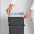 Cos de gunoi, Brabantia, Sort&Go, 40 L, 34.5x26.8x62 cm, polipropilena, gri