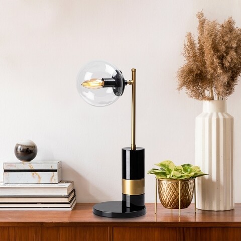 Lampa de masa, royal - 13038, fulgor, 18 x 18 x 48 cm, 1 x e14, 40w, negru
