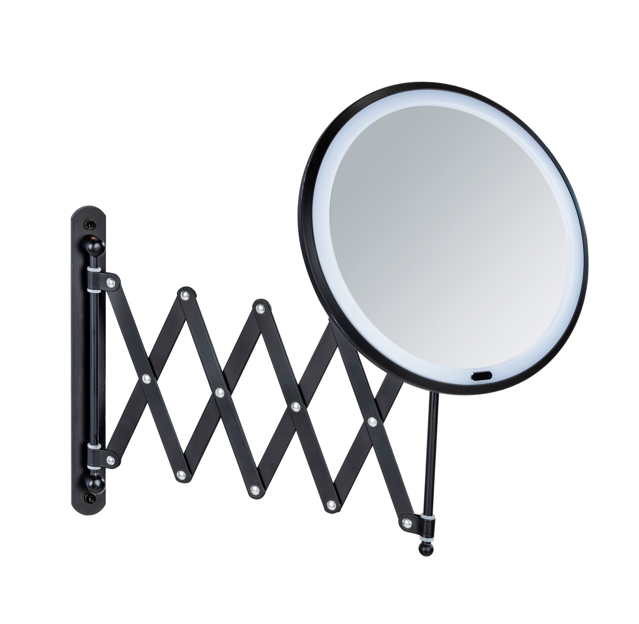 Oglinda cosmetica extensibila, Wenko, Barona, 20 x 34 x 55 cm, inox/plastic, negru/alb - 1 | YEO