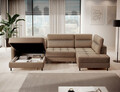 Coltar extensibil stanga 4 locuri ELTAP, LT-20TOS, Berrto, 306x165x100 cm, lemn/poliester, maro deschis