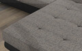 Coltar extensibil stanga 4 locuri ELTAP, Armd-15, Armando, 289x203x85 cm, lemn/poliester, gri/negru