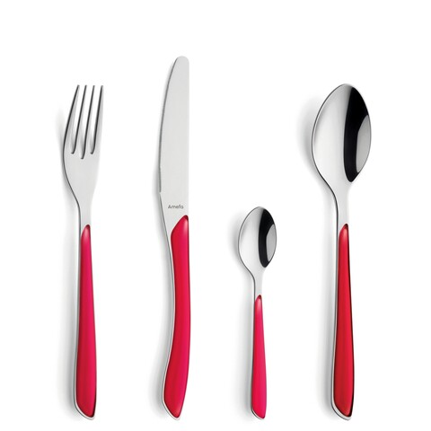 Set tacamuri 24 piese, amefa, eclat matt, inox, roz inchis