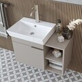 Set Dulap de Baie cu Chiuvetă și Oglindă (3 Piese), Hanah Home, 2941, PAL MELAMINAT, Gresie