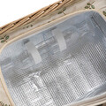 Cos de picnic 2 persoane Lorenzo, Homla, 38x26x18 cm, rachita/inox, natur/verde
