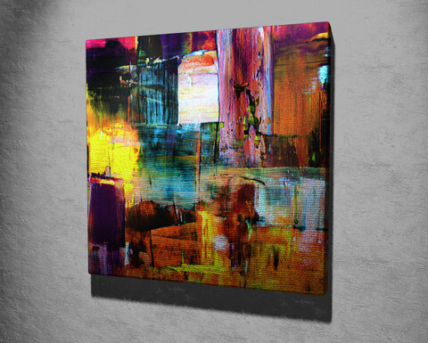 Tablou decorativ, kc221, canvas, lemn, multicolor