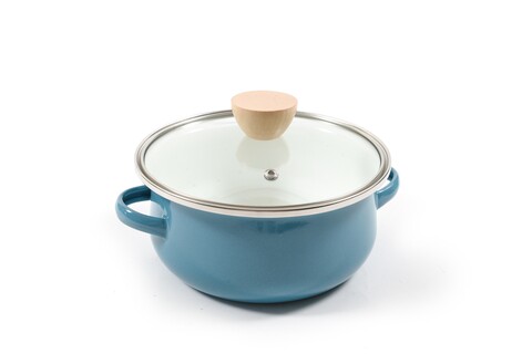 Oala cu capac enamel, mercury, 1.4 l, Ø18 cm, email, turcoaz