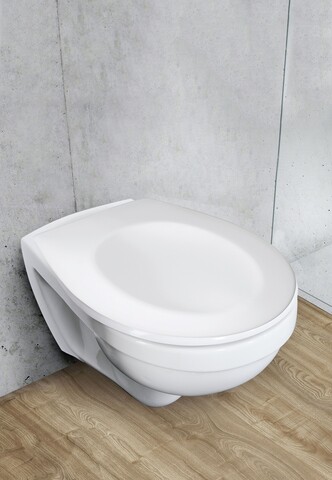 Capac de toaleta cu sistem automat de coborare Varoni, Wenko, 35x44.5 cm, duroplast/inox, alb