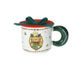 Cana cu capac, Ribbon Green, Brandani, 9.5x8.5 cm, portelan New Bone China