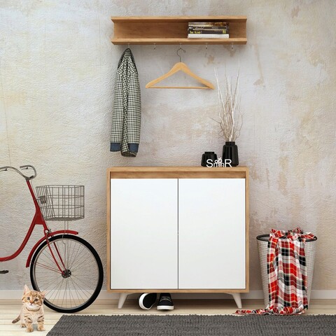 Cuier de perete, mod design, obsoyo, stejar / alb
