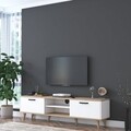 Comoda TV, Wren, A5 - 890, 180 x 48.6 x 35 cm, pal melaminat, alb/nuc