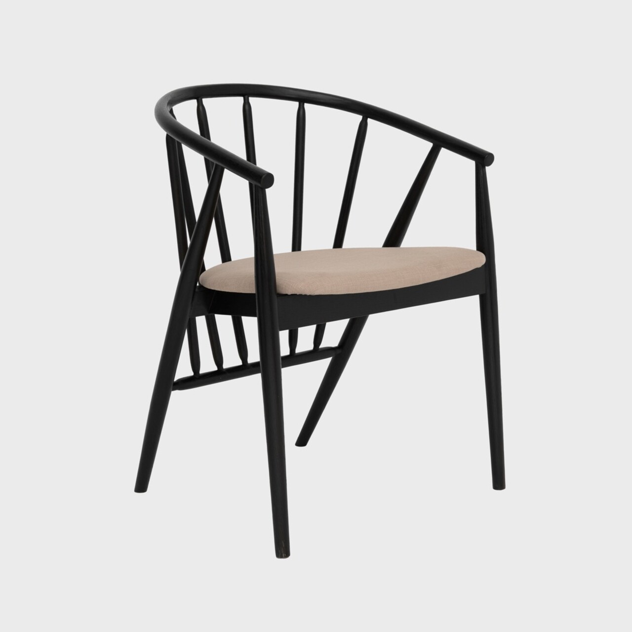 Scaun Calido, Homla, 58x55x78 cm, lemn/poliester, negru - 3 | YEO