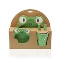 Set de masa pentru copii, 5 piese, Versa, Frog, fibra de bambus, multicolor