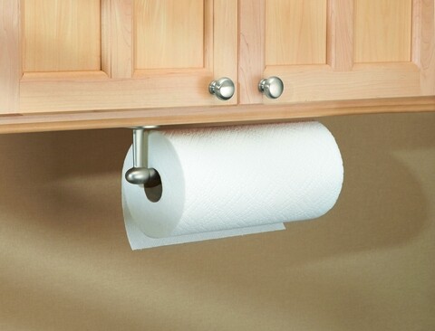 Suport rola servetele Orbinni, iDesign, fixare pe perete, 33.5x8x6.35 cm, argintiu