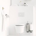 Perie de toaleta cu suport, Brabantia, Profile Brilliant Steel, 12.5x11.5x43 cm, otel, argintiu