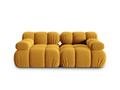 Canapea modulara 2 locuri, Bellis-51, Micadoni Home, 188x94x70 cm, catifea, galben