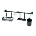 Organizator de perete pentru bucatarie Austin, iDesign, 64x14.5x24 cm, negru mat