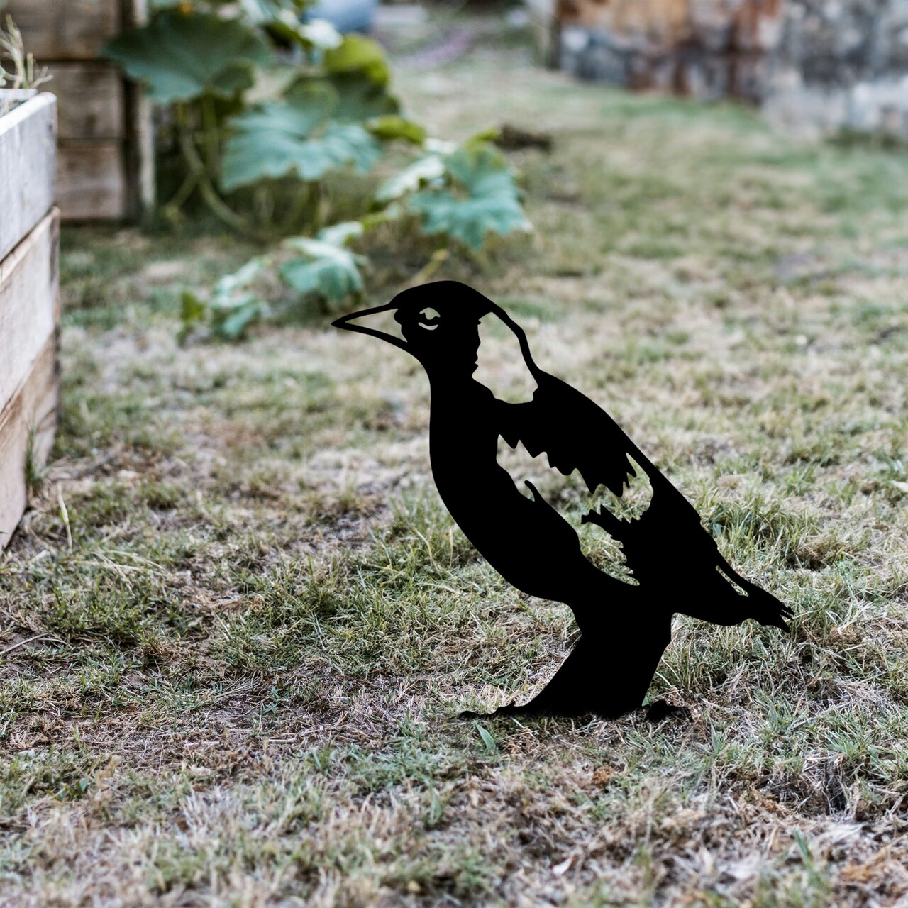 Obiect decorativ de grădină, Bird 03, 37x23 cm, Negru - view 3