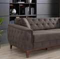 Canapea extensibila cu 3 locuri, Unique Design, 867UNQ1525, Lemn de carpen, Antracit