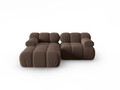 Coltar modular stanga 3 locuri, Bellis-51, Micadoni Home, 188x155x70 cm, catifea, maro inchis