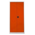 Dulap de depozitare cu incuietoare, Shelvoria, Js1008Tu, 92x198x40 cm, Otel, Gri / Portocaliu